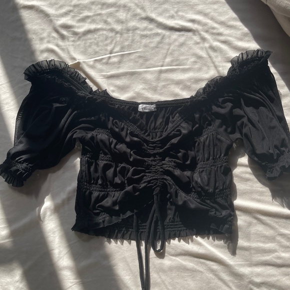 sheer off shoulder top - Picture 1 of 2